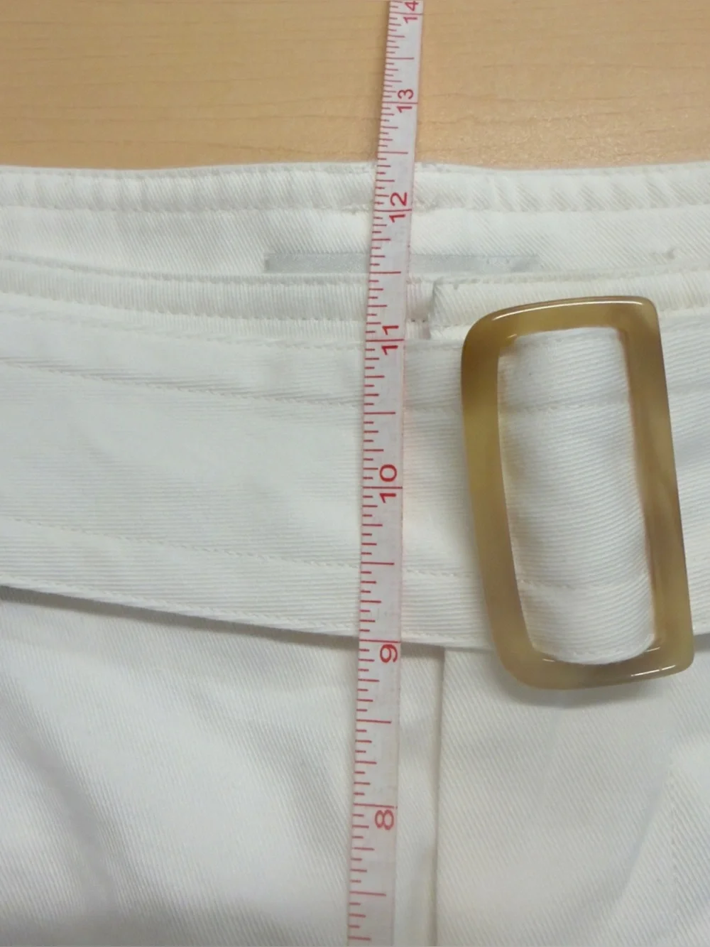 Vince White Belted Cotton Linen Blend Pleated Shorts Size 10